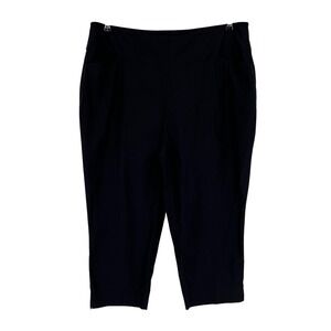 Cato Capri Pants Women 18W Black High Rise Stretch Pull On Cropped Trousers Work